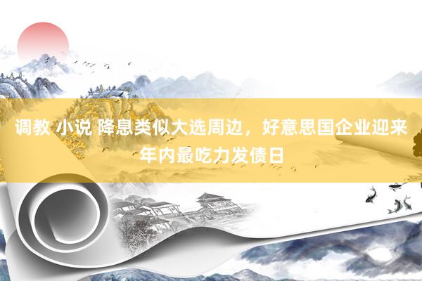调教 小说 降息类似大选周边，好意思国企业迎来年内最吃力发债日