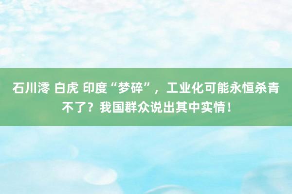 石川澪 白虎 印度“梦碎”，工业化可能永恒杀青不了？我国群众说出其中实情！
